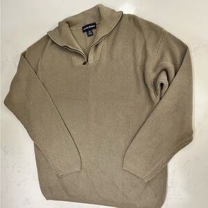 Men's Tan Zip-Up Sweater
